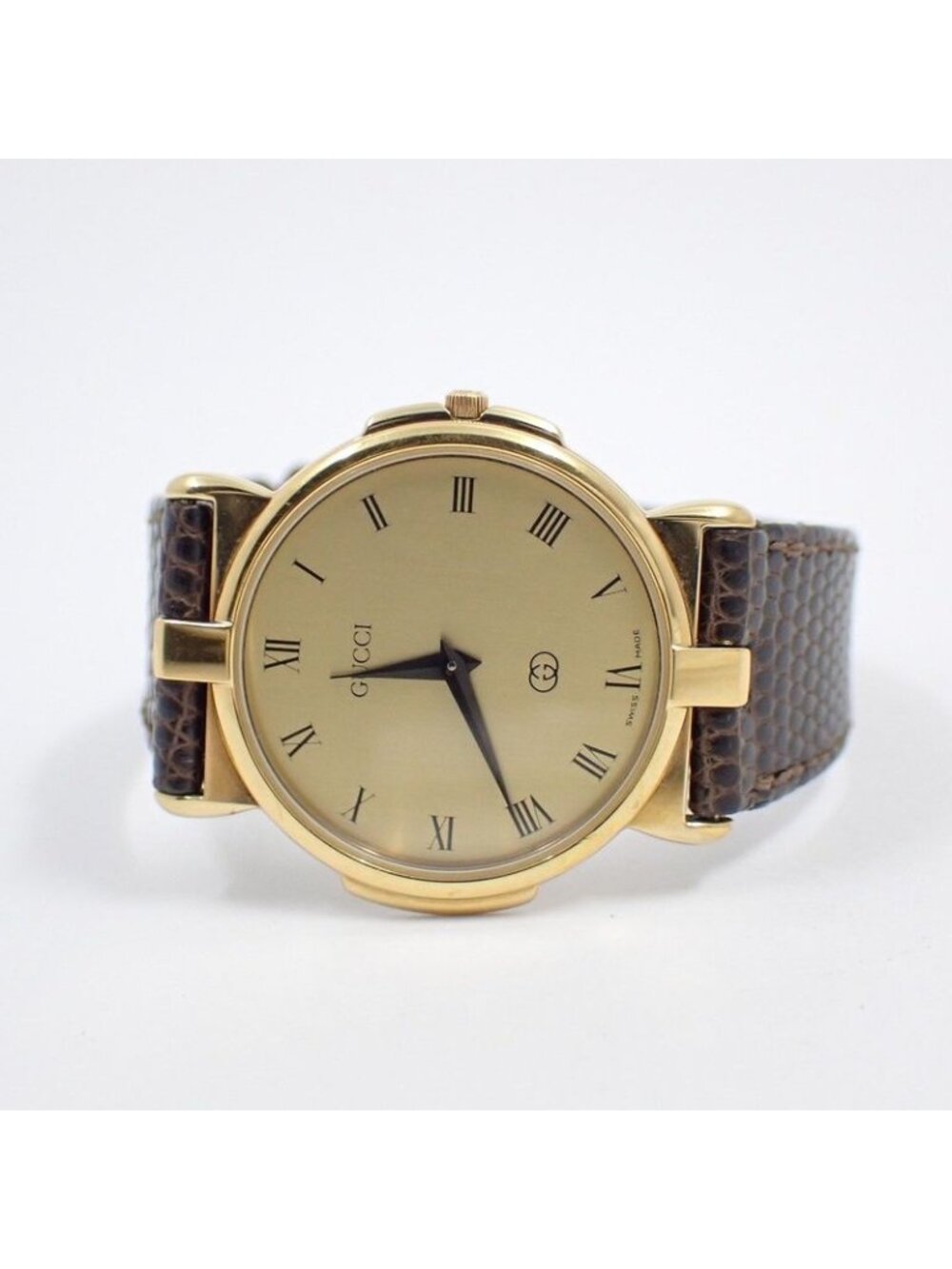 Gucci Quartz Watch Gold Leather - Picture 2 of 10